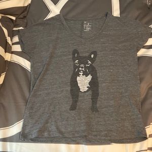 Grey GAP tshirt with Frenchie.  Size M